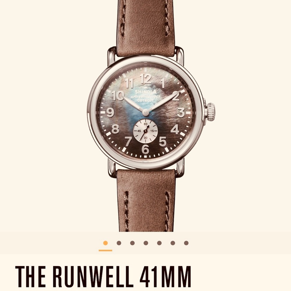 Shinola Women’s Runwell 41mm watch - Mother of Pearl!